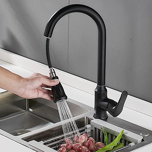 Grifo de cocina extraíble negro que elimina la falta de espacio 4