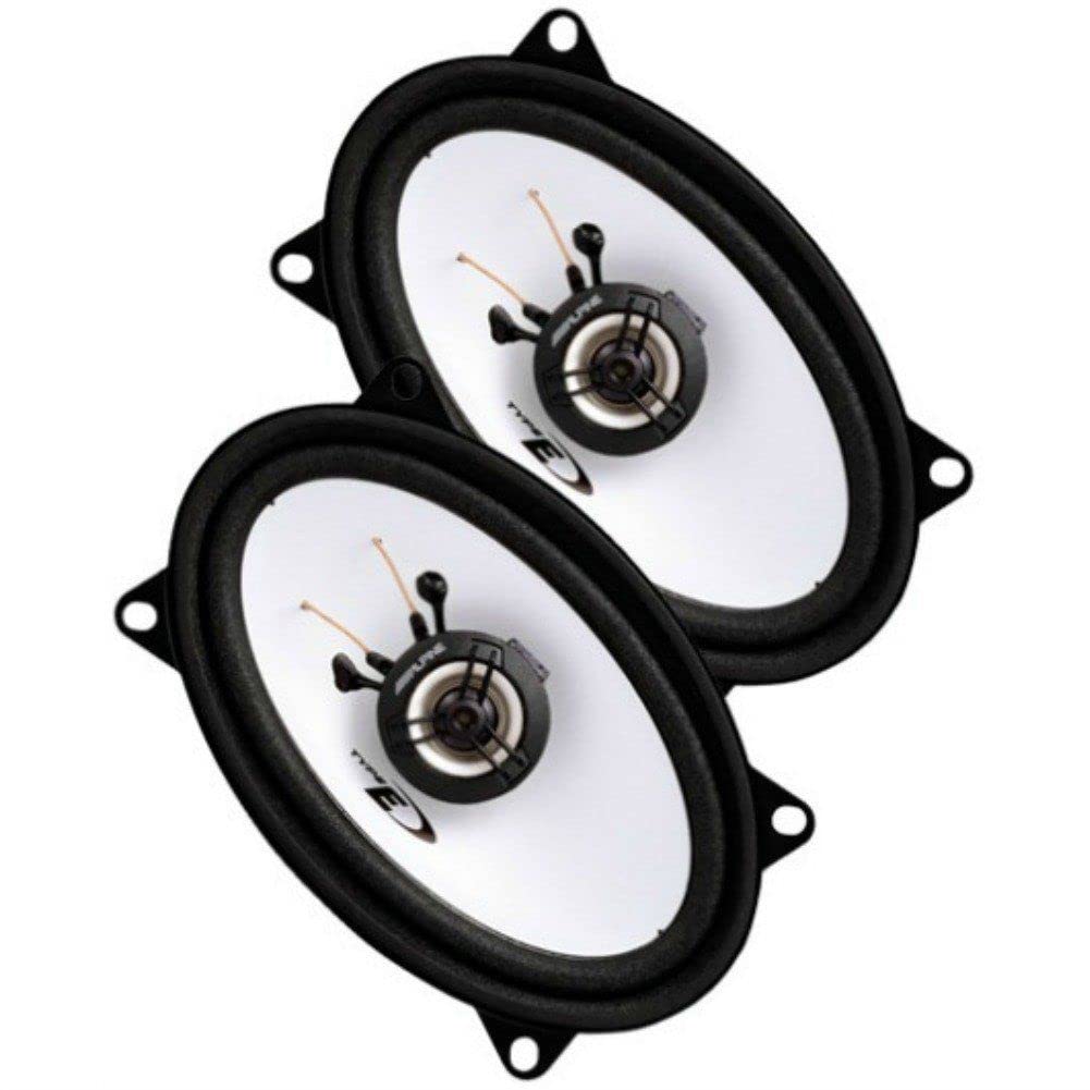 Kit Set para Alpine SXE-4625S 2 Altavoces coaxiales de 2 vías 4" x 6" 10 x 15 cm 100x150 mm 20 vatios rms y 150 vatios máx para Coche, por par + 5 Pegatinas + Tornillos de instalación incluidos