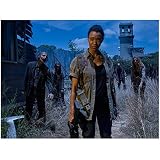 wd Sonequa Martin-Green as Sasha on ground ahead of zombies 8 x 10 Inch Photo