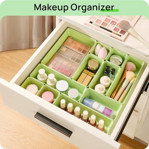 25 PCS Plastic Drawer Organizers Set, 4-Size Versatile