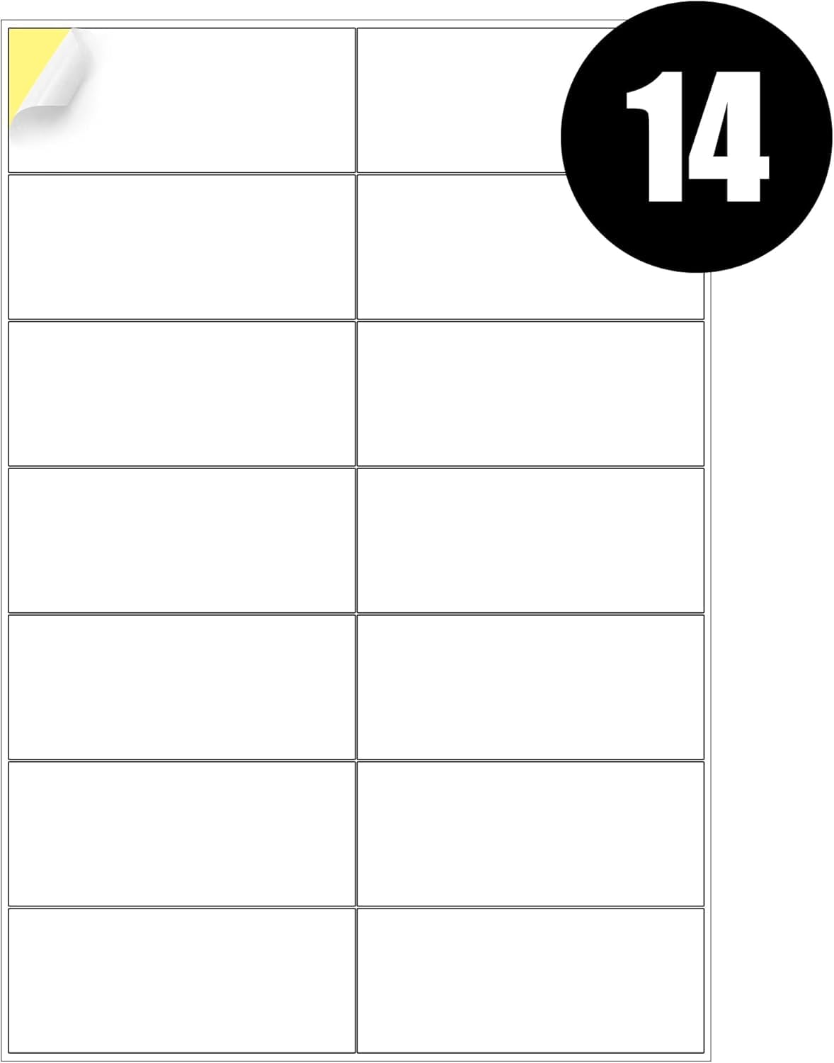 RFE 100 x Multipurpose A4 Label Sheets - 14 Labels Per Sheet (99 x 38mm Each) Self Adhesive-Easy Peel White Labels for Inkjet & Laser Printer-Address-Shipping-File-DIY Stickers-Printable Sticky Label