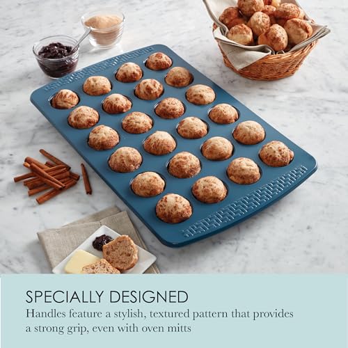Chicago Metallic Everyday Non-Stick Muffin Pan, Perfect for muffins, eggbites and more! 24-Cup, Blue - Thumbnail 4