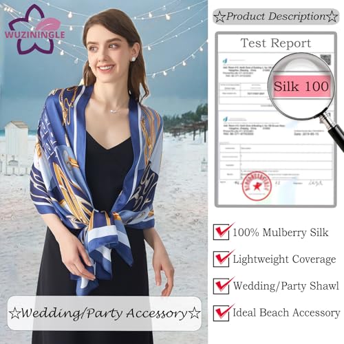 Silk Scarf for Women Hair 68"×21" Shawls and Wraps for Evening Dresses Satin Head Scarf Travel Scarf3