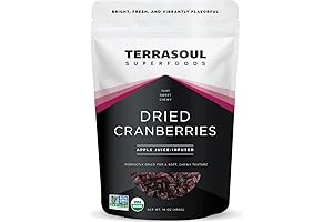 Terrasoul Superfoods Organic Dried Cranberries: Apple Juice Sweetened Delight