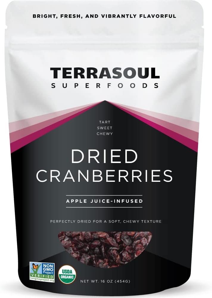 Organic Dried Cranberries, 16 Oz - Apple Juice Sweetened