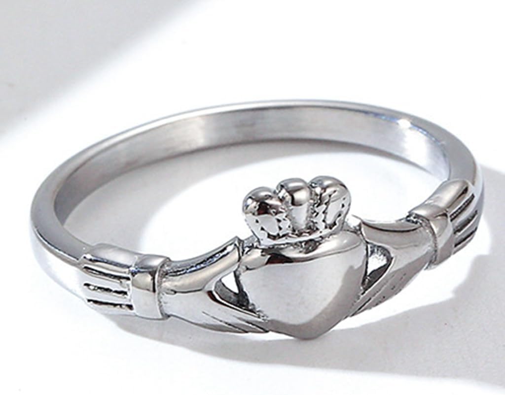 Jude Jewelers Stainless Steel Heart Claddagh Style Wedding Statement Promise Valentines Ring - Image 2