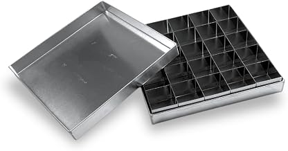 KIT CORTADOR 5X5 C/25 PEDAÇOS INOX 2 ASSADEIRAS 25X25X3