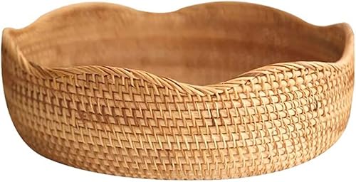 KIFRAL Fruit Basket. 1Pc Wicker Storage Basket For Fruit Snack Bread Candy Dessert Biscuit