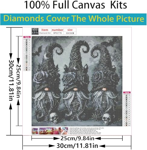 Image of ARPADAMO Diamond Art Kits for Adults,5D Gothic Diamond Painting DIY gnome Diamond Art Diamond Painting Kits for Adult,Round Full Drill Diamonds, Diamond Art Kits for Home Decor-12x12inch