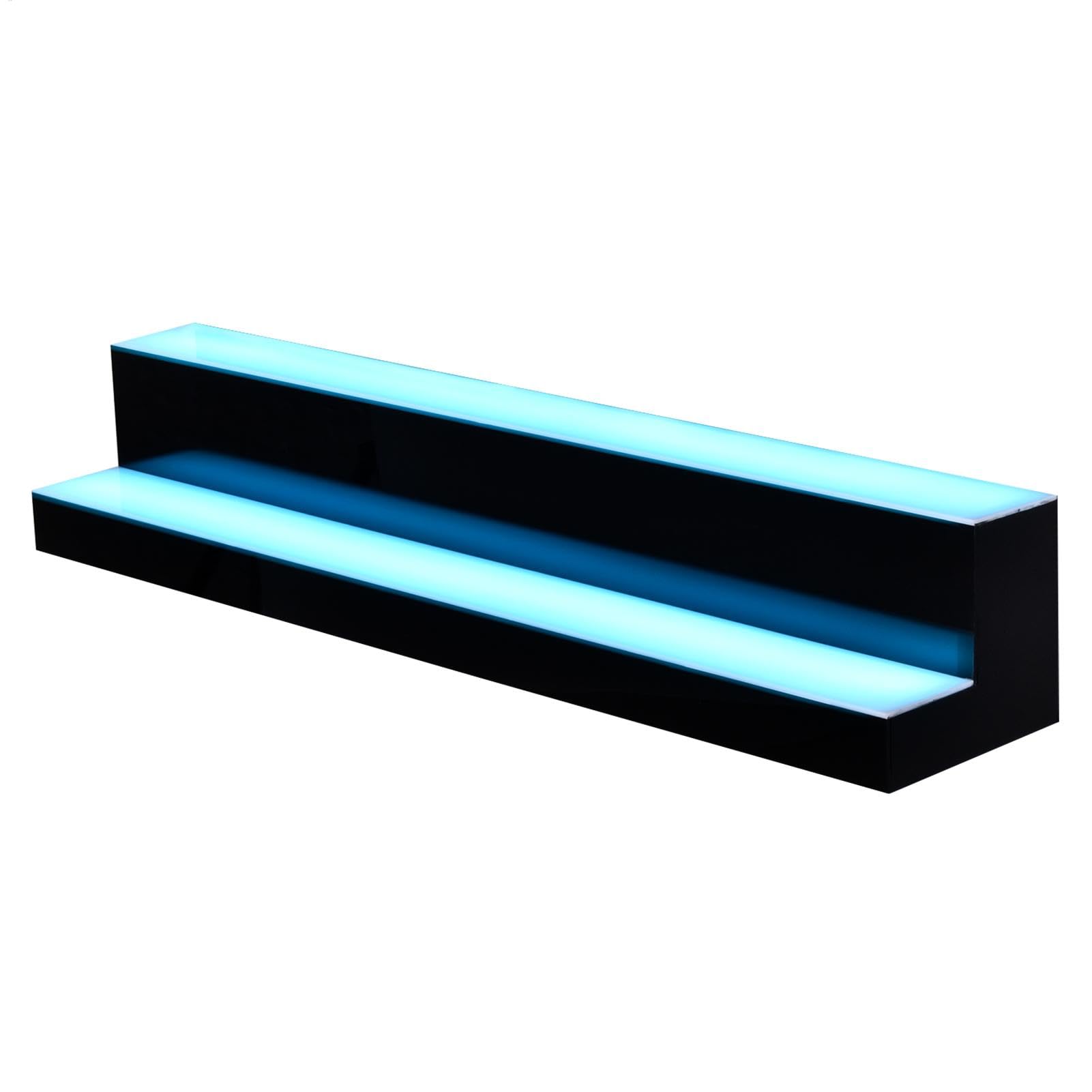 Espositore per bottiglie di alcol a LED, espositore per bottiglie di alcol, espositore per bottiglie di alcool a più livelli, supporto per scaffale per telecomandi con illuminazione multicolore per