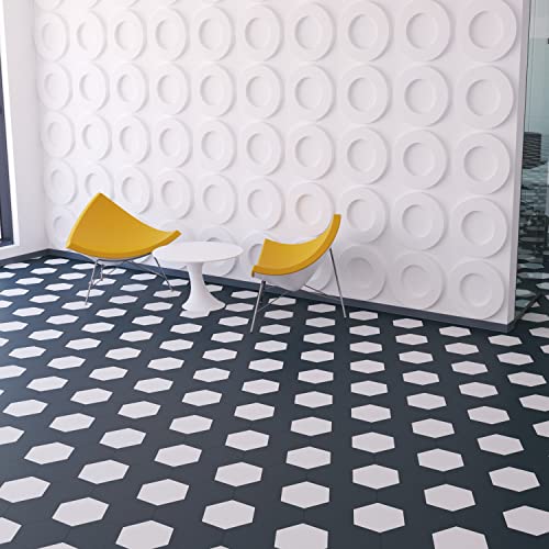 Lucida Surfaces Luxury Vinyl Floor Tiles | Glue Down Adhesive Flooring | Colorful Hexagon Tiles | Mosaicore | Single Samples #TOP4