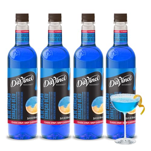 Image of DaVinci Gourmet Classic Blue Curacao Syrup, 25.4 Fluid Ounces (Pack of 4)