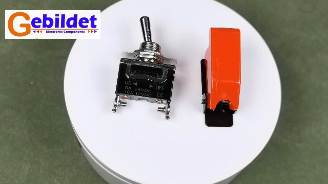 Gebildet Interrupteur à Bascule SPST 2 Broches - 10A/12VDC - Pack De 4 Avec Capuchons Rouges