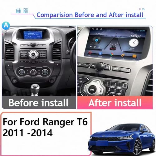 Radio Coche 2 DIN para Ford Ranger T6 2012 con Carplay Bluetooth y Cámara Trasera 4