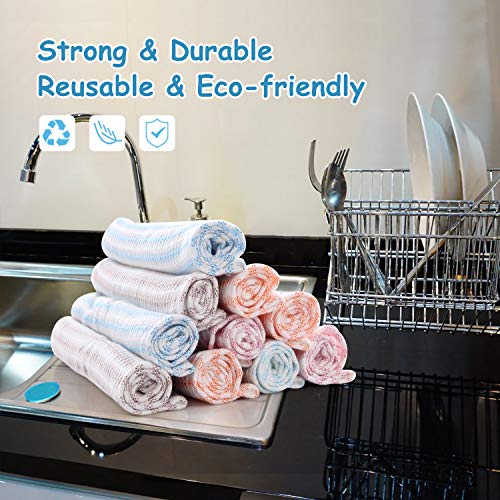 Jeffsun Bamboo Dish Cloths For Washing Dishes, Reusable Cleaning Cloths Multi Used Waffle Wash Cloths For Housework, Super Absorbent Dish Towels For Kitchen -10X14 Inch (Pack Of 8) #TOP3