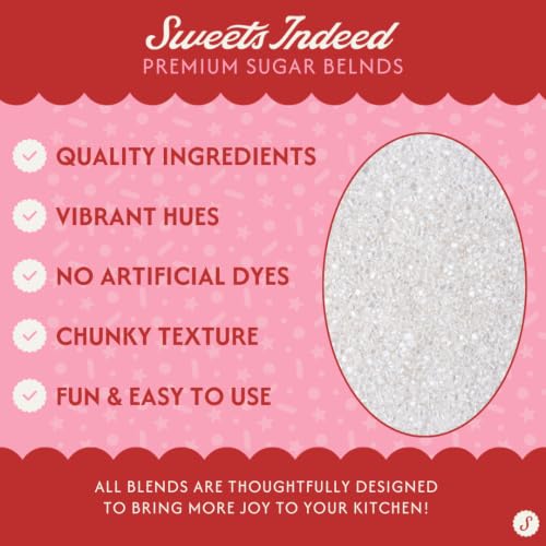 Image of Sweets Indeed White Decorating Sugar - White Sanding Sugar Crystals for Baking & Decorating Cupcakes, Cookies, Cakes & Desserts - Wedding, Holiday & Party Topping - 5.11 ounces