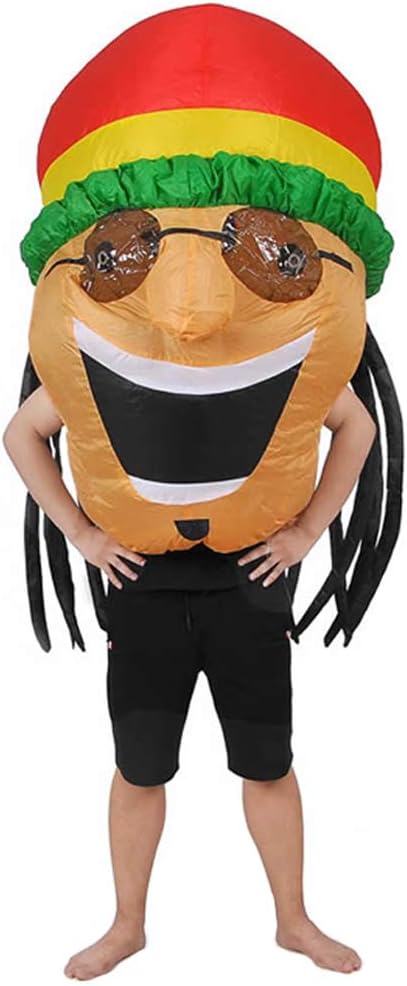 RHYTHMARTS Inflatable Jamaican Costume Halloween Christmas Costumes Fancy Dress Cosplay Party Adult (Jamaican Orange)