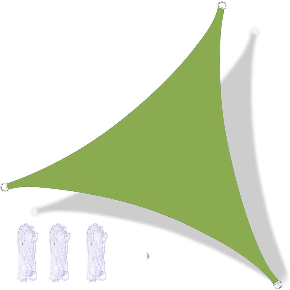 Voile d'ombrage triangulaire 5x5x7m vert imperméable et anti-UV pour le jardin