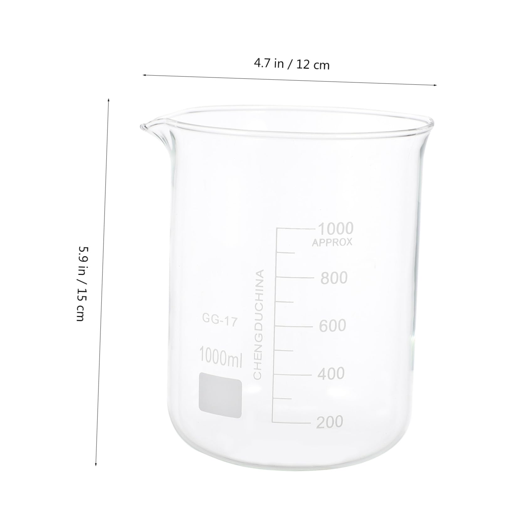 Vasos de Precipitados 5 Piezas de Vidrio Borosilicato Resistentes al Calor (50ml-1000ml) Escala Graduada Transparente y Medición Precisa para Laboratorio