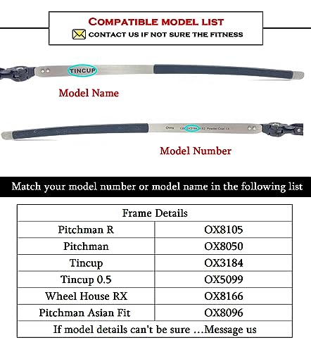 Replacement Earsocks for Oakley Tincup OX3184/Tincup 0.5 OX5099/Pitchman OX8050/Pitchman R OX8105/Pitchman Asian Fit OX8096/Wheel House RX OX8166 Eyeglasses Frame4