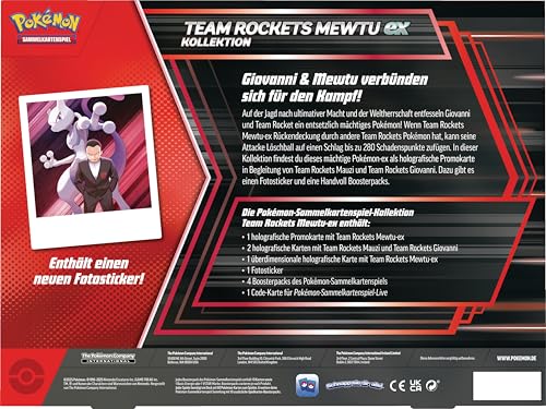 Pokémon-Sammelkartenspiel: Kollektion Team Rockets Mewtu-ex (1 holografische Promokarte, 1 überdimensionale holografische Karte & 4 Boosterpacks) – Bild 5
