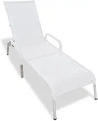 Espreguiçadeira Piscina Reclinável Alumínio Fibra Sintética Madrid (Branco)