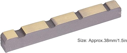 Miniatura 2 de Tuerca de bajo de 4 cuerdas, 1.496 pulgadas, tuerca de cuerda de guitarra preranurada, tuerca de metal portátil para bajo de repuesto