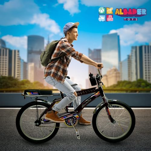 ALBADER Rambo Freestyle Bike 20 Inch, Bike With Additional Seat & Adjustable Seat, Indonesian Rambo With Nickel Fender & Reflectors, Rambo Bicycle indonesian Design Perfect Gift For Boys (Dark Red)