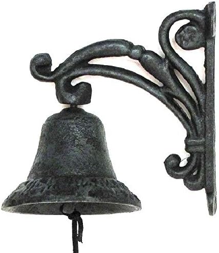 Cast Iron Wall Mount Vine Bell Indoor Outdoor Decor 13620