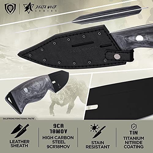 Dalstrong Delta Wolf Series Santoku Knife 7" Bundled With Delta Wolf Series Paring Knife 4" With Pu Leather Sheath - Black Titanium Nitride Coating - G10 Camo Handle #TOP7