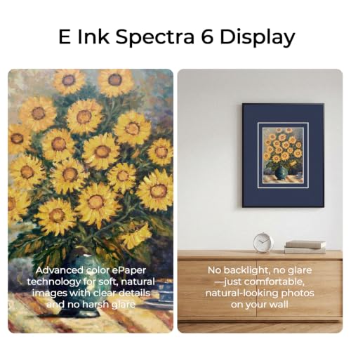 Image of Digital Frame, E-Ink Display, Wall Art Decor for Home & Office (Blue)