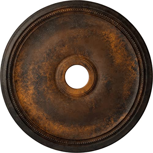 Ekena Millwork CM24THRUS 24"OD X 3 5/8"ID X 1 3/4"P Theia Ceiling Medallion Fits Canopies Up to 6 3/4", Rust