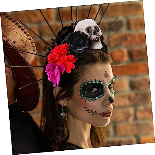 WOONEKY Tiara De Caveira Tiara Feminina Acessórios Mexicanos Para Vestidos Femininos Tiara Cosplay M