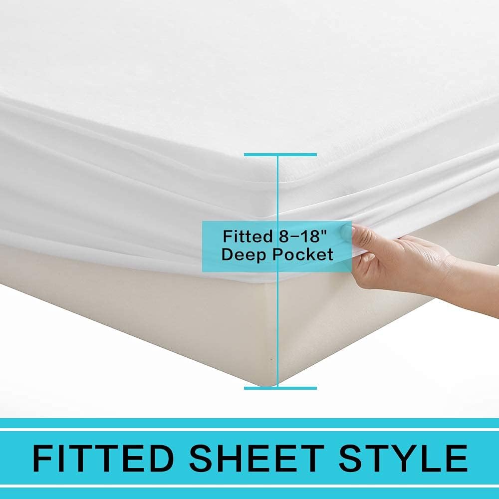 Bedecor Queen Mattress Protector Waterproof Cotton Mattress Cover Pee Proof Liquid Proof Pet Incontinence Elderly Essentials Bed Cover Fitted Sheet Deep Pocket for 9-18 inch Mattress Bedecor Queen Mattress Protector Waterproof Cotton Mattress Cover Pee Proof Liquid Proof Pet Incontinence Elderly Essentials Bed Cover Fitted Sheet Deep Pocket for 9-18 inch Mattress