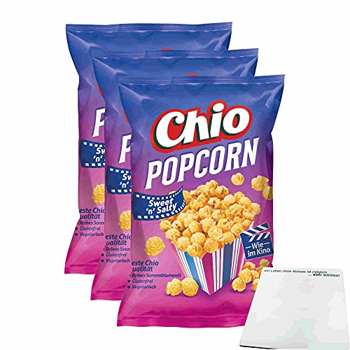 Chio Popcorn Sweet 'n' Salty 3er Pack (3x120g Beutel) + usy Block