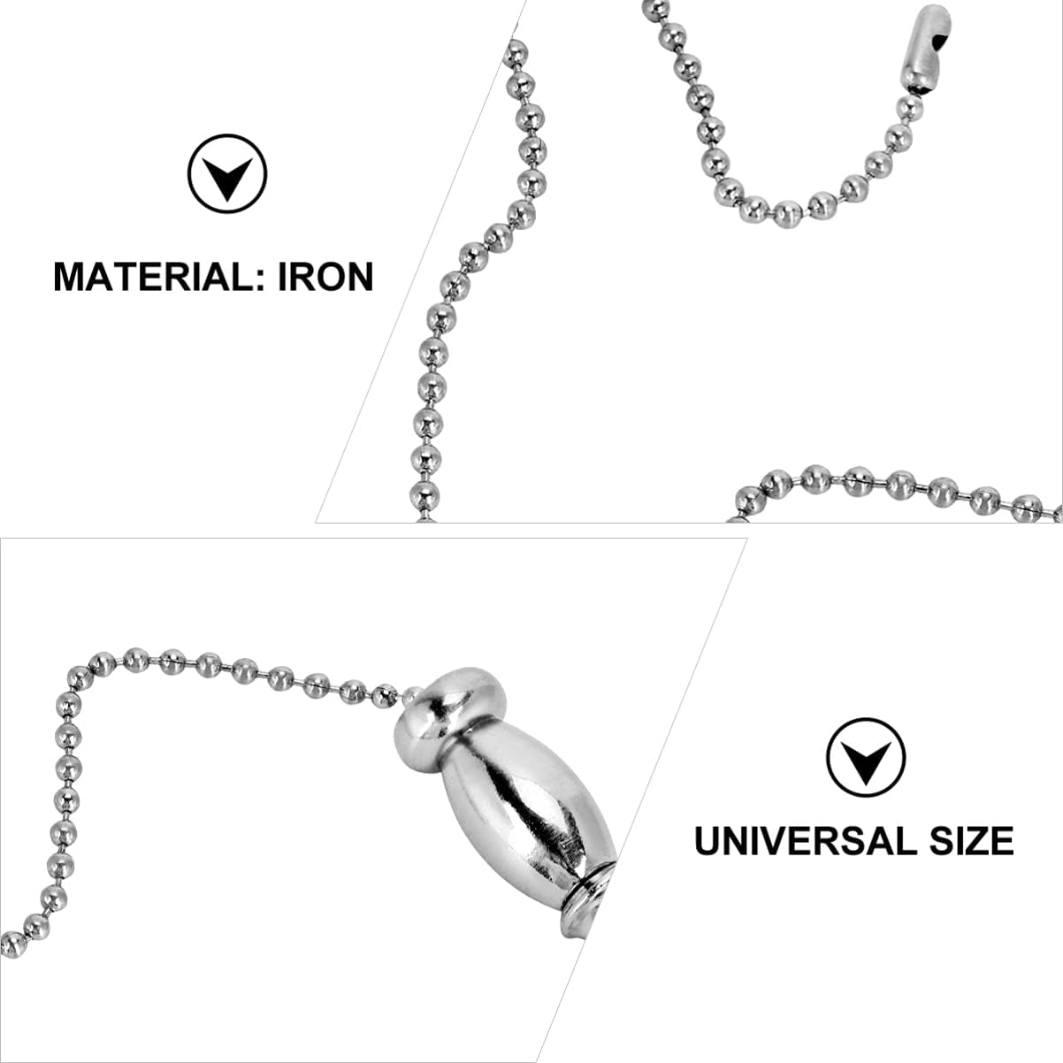 SOLUSTRE Retro Style Ceiling Fan Pull Chain Iron Bead Chain for Modern Living Rooms