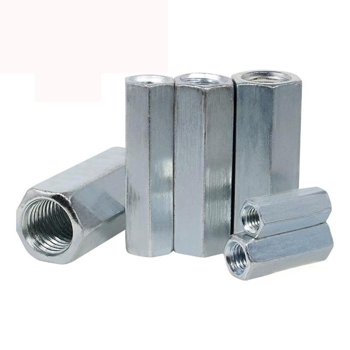 10pcs Hex Rod Coupling Nuts, M5 M6 M8 M10 M12 M14 M16 M18 Galvanize Threaded Rod Connectors Nut Hexagon Nut Screw Cap(M10x14x40mm)