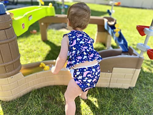 Alvababy Toddler Baby Girls Swimsuit,Infant Bathing Sleeveless Tankini,Swimwear Two-Piece Skirt,Baby Reusable Swim Diaper With A Matching Top 2T Swt03 #TOP3
