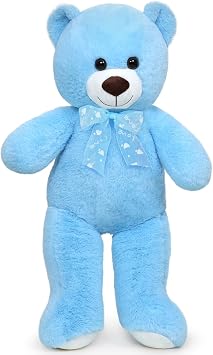 Teddy Bear Stuffed Animal 24'' Small Teddy Bear Plush Toy Gift for Valentine Christmas Birthday Blue