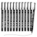 EYEYE Micro Fineliner Pens, Black Drawing Art Pens,12 Archival Pen Waterproof Ink Set Artist Supplies Archival Inking Markers Sketch Outline Pen, Precision Drawing and Sketching Kit