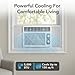 Comfort Zone Window Mounted Room Air Conditioner, 5,000 BTU, 7 Temperature Settings, 2 Fan Modes, Cool up to 150 Sq. Ft., Washable Filter, White