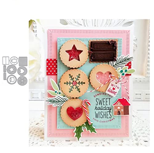 TingZVen Stanzschablone für Kuchen, Kekse, Metall, Scrapbooking, Karten, dekorative Prägepapier-Stanzformen, Stanzschablone für Scrapbooking, Kartenherstellung