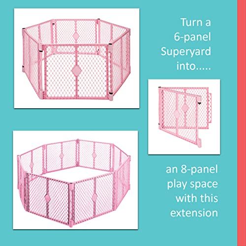 Image of Toddleroo by North States - Superyard Baby Play Yard: Freestanding 6 Panel Baby Playpen - Indoor or Outdoor Use - Made in USA - Encloses Up to 18.5 Square Feet - 26 Inches Tall - Pink