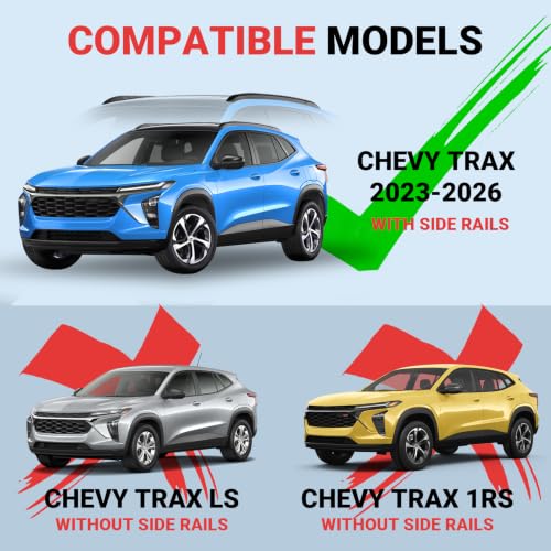 Image of Heavy Duty All-Aluminum Roof Rack Cross Bars Compatible with Chevrolet Chevy Trax 2023-2026 (Not Fit LS /1RS), 330 lbs Capacity Rooftop Cargo Carrier for Bike, Ski, Snowboard & Luggage
