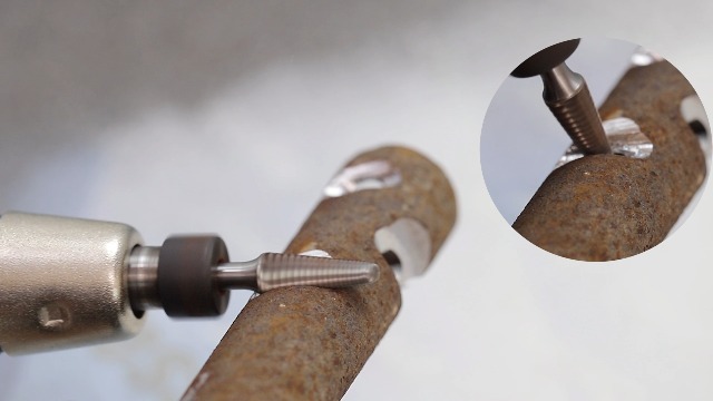 Image of SL-3 Tungsten Carbide Burr Rotary File Taper Shape with Radius End Double Cut with 1 /4 inch Shank for Die Grinder Drill Bit