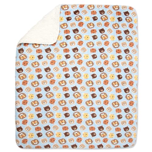 Image of Baby Essentials Sherpa Fleece Baby Blanket 35x30 - Super Soft, Warm Reversible Baby Blankets for Newborns, Infants, Toddlers, and Nursery