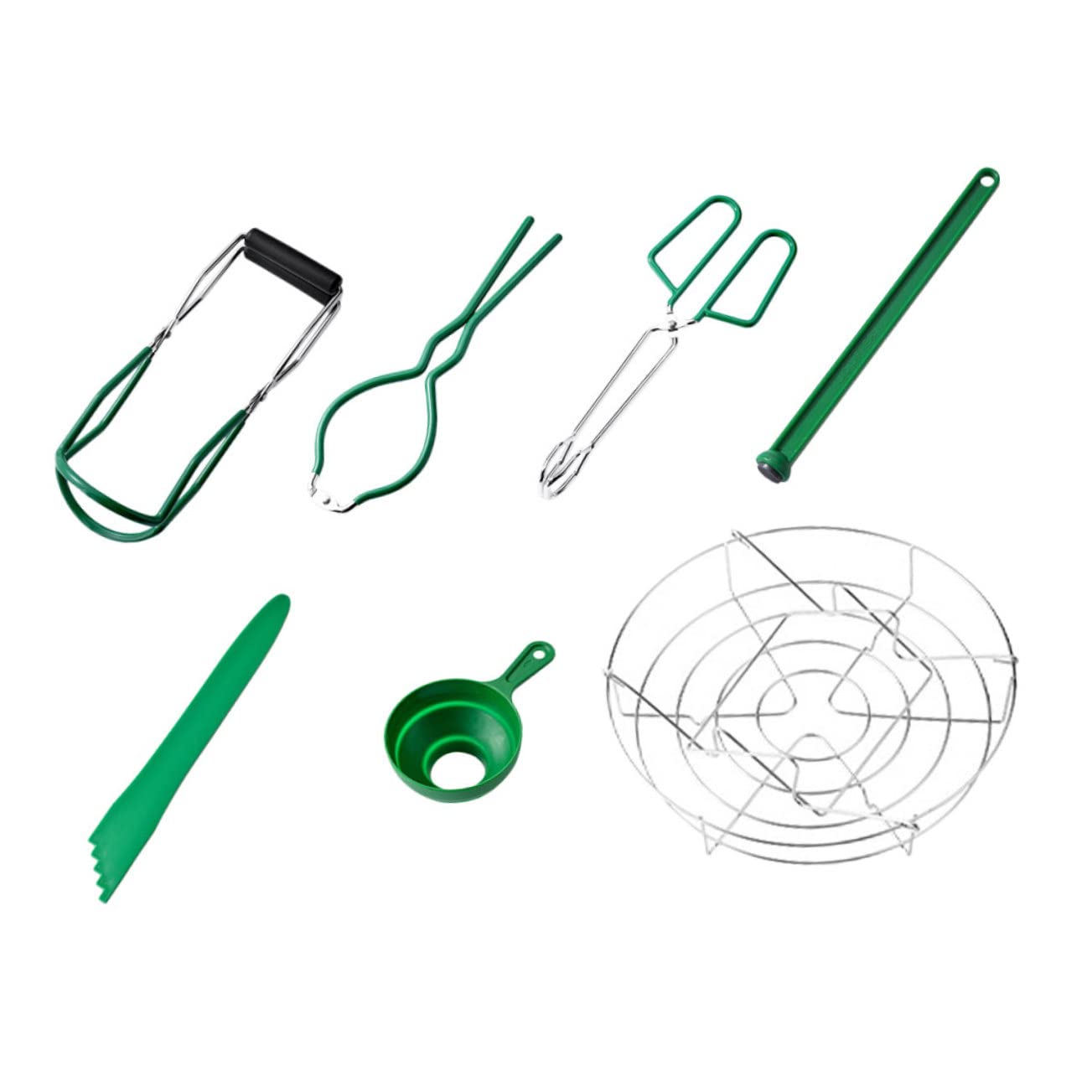IMIKEYA Set Utensili per Inscatolamento 7 Pezzi Imbuto a Bocca Larga e Sollevatore Barattoli in Materiale Sicuro, Kit Professionale per Conserve e Marmellate, Attrezzatura Cucina