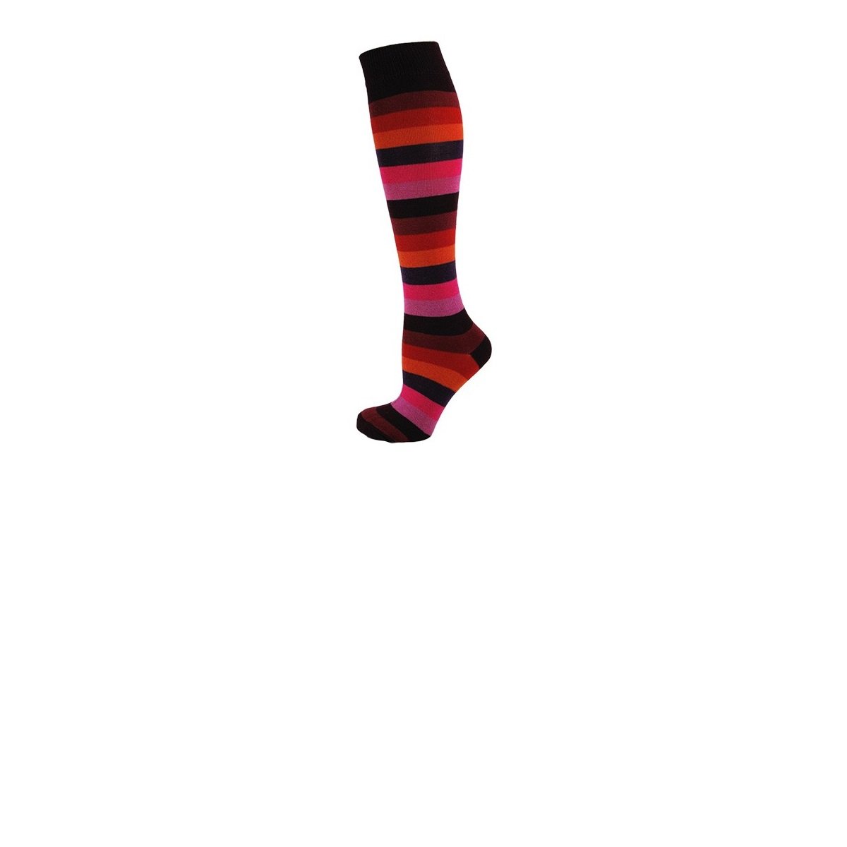 Macahel Ladies Striped Stripey Knee high socks Size 4-8 (Autumn Colours)