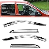 Deebior 94167Y Chrome Side Window Visor Wind Vent Deflector for 2010-2017 GMC Terrain,4pcs Outside Mount Style Chrome Nice Shade Sun Rain Guards Set