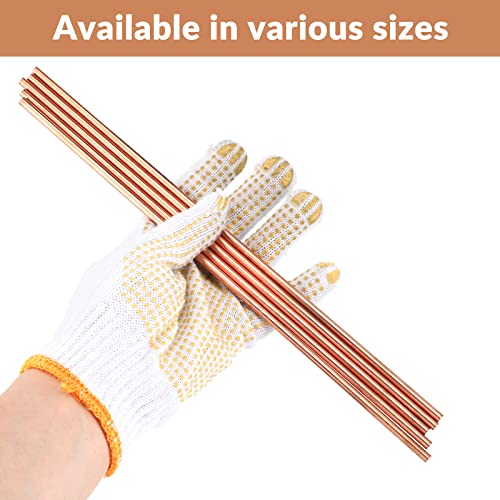 Therwen Pure Copper Round Rod 11.8 Inch Length Bare Copper Metal Rod Solid Copper Rod Lathe Bar Stock thumb #4